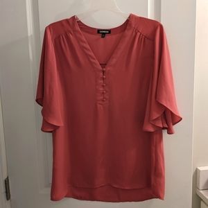 Express rose button-up blouse